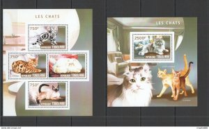 2014 Togo Fauna Domestic Animals Pets Cats Les Chats Kb+Bl ** Tg538