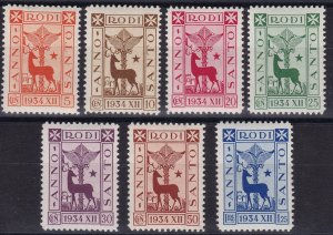 1935 Aegean, n . 91/97 Holy Year 7 values MNH / **