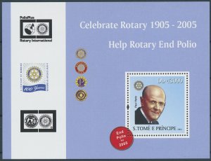 Sao Tome & Principe 2004 MNH Rotary International Stamps Paul Harris 1v S/S II