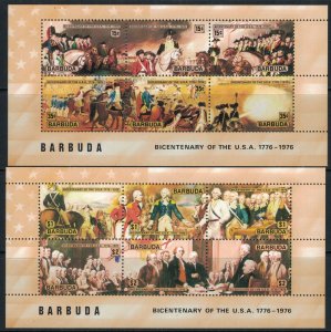 Barbuda #235d,7d* NH  CV $5.25  U.S. Bicentennial Souvenir sheets