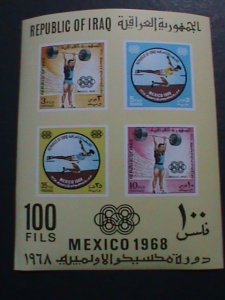 IRAQ-1969 SC#C503a  OLYMPIC GAMES-MEXICO'68   MNH IMPERF S/S 54 YEARS OLD