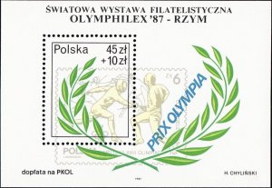 Poland 1987 MNH Stamps Scott Souvenir Sheet B146 Sport Olympic Games Fencing