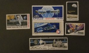 US Space Stamp Lot MINT MNH Unused Moon Landing Skylab Apollo Soyuz T5152