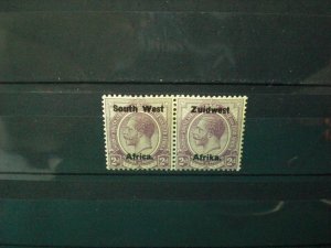 South West Africa  Scott # 18 pair MLH zn21