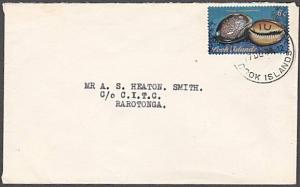 COOK IS 1975 local cover 6c shell - ATIU cds...............................54350