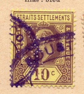 Malaya Straits Settlements 1903 Early Issue Fine Used 10c. NW-09658