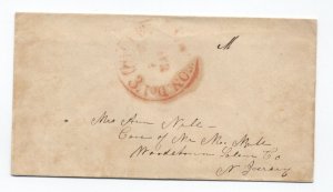 1850s wilmington DE red CDS integral paid 3 stampless cover [S.3742]