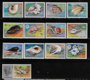 Aitutaki 1974-75 Pacific Shells Sc 82-94 MNH A1107