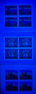 USA Stamp Smoky Mountains, Island Ice Cave & Palace of Fine Arts One Each Sheet