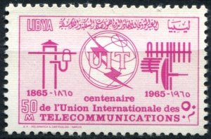 Libya Sc#281 MNH, 50m lil rose, Centenary of the International Telecommunicat...