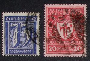 Germany Stamps Sc#170 & #217 USED #SB47