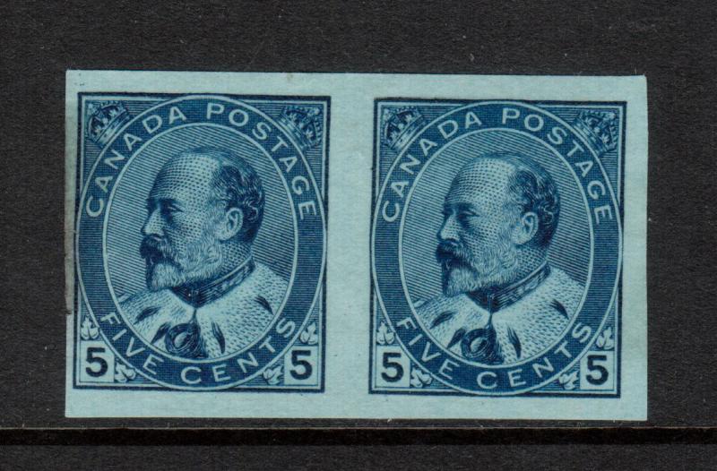 Canada #91a Mint Fine - Very Fine Imperf Pair Ungummed As Issued