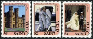 St Lucia 591-593,594,MNH.Mi 586-588,BL.35. Princess Diana,21st birthday,1982.