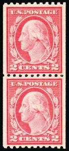 487, Mint VF/XF NH Scarce Coil Pair Post Office Fresh --- Stuart Katz