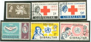 Gibraltar #161-163/170/213-214 Used Single (Complete Set)