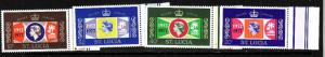 St. Lucia-Sc#414-7-Unused NH set-QEII-25th Reign-1977-