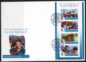 SOLOMON ISLANDS  2015  80th BIRTH ELVIS PRESLEY SHEET FIRST DAY COVER