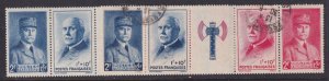 France, Scott B152a (Yvert 571A), MNH and used strips