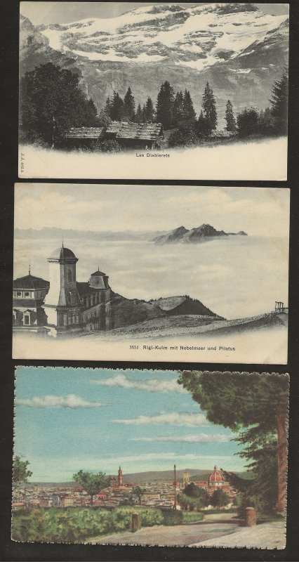 Vintage postcards Mostly Europe 100 views of towns ruins churches coast color/BW