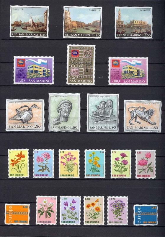 1971 - SAN MARINO - Complete year set - Scott #746 and others - MNH**