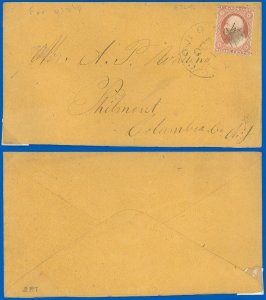 OCT 1 1858 Cohoes NY Cds Cover to Philmont NY, US Scott #25, SCV $210.00