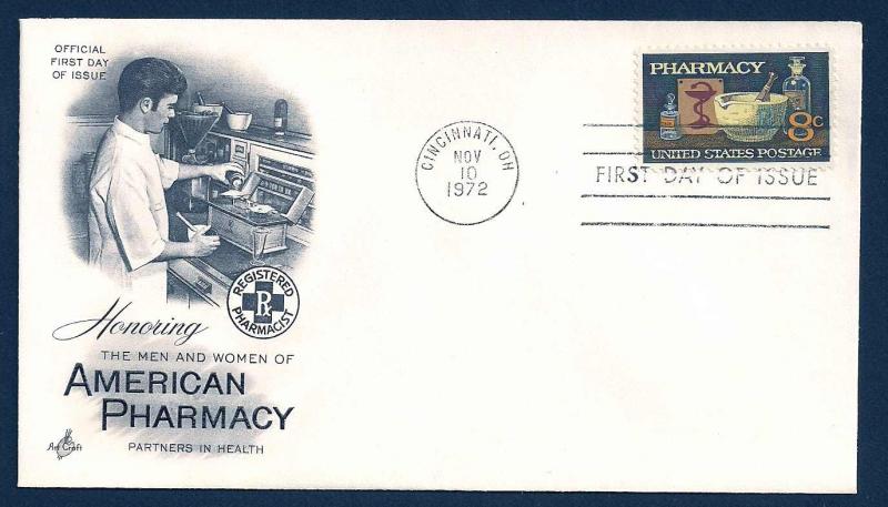 UNITED STATES FDC 8¢ Pharmacy 1972 Artcraft