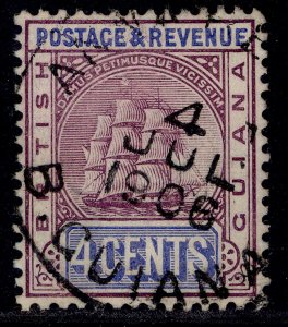 BRITISH GUIANA EDVII SG242a, 4c dull purple and ultramarine, FINE USED. Cat £14.