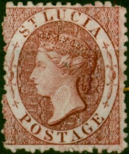 St Lucia 1863 (1d) Brownish Lake SG5b Fine Unused