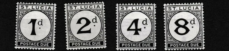 ST LUCIA  1933 - 47  S G D3 - D6  SET OF 4 POSTAGE  DUE   MH