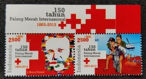 Indonesia 150th Anniv Red Cross 2013 Henry First Aid Helicopter (stamp title MNH