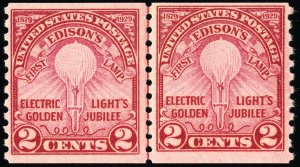 US Stamps # 656 MNH VF/XF Line Pair Scott Value $110.00