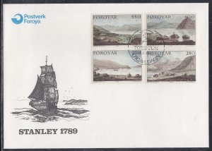 Faroe Islands Scott 122-4 FDC -  Dayes' Landscapes