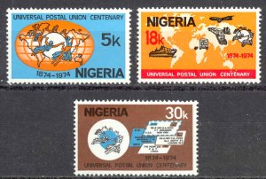 Nigeria Sc# 321-323 MNH 1974 UPU 100th