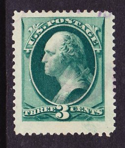 Scott 184, VF Large, Light Violet Cancel