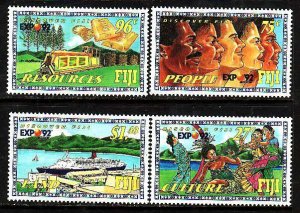 Fiji-Sc#657-60- id9-unused NH set-Ships-Trains-1992-