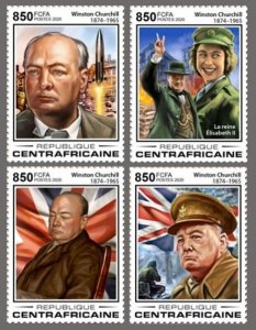 Central Africa - 2020 PM Winston Churchill - 4 Stamp Set - CA200102c
