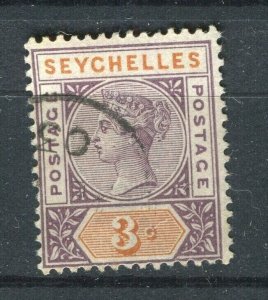 SEYCHELLES; 1893 early classic QV issue fine used 3c. value