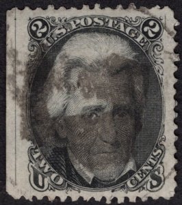 US #73 Extra Fine. Black cancel. Huge margins.