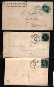 US  184  used  3 diff covers fancy cancels