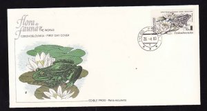 Flora & Fauna of the World #60a-stamp on FDC-Edible Frog-Czechoslovakia-single s