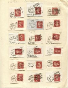 Great Britain Stamps - EDINBURGH, 131 Cancellations, Lot of 34