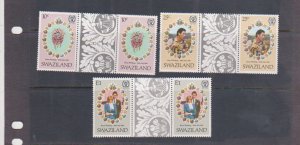 Swaziland Scott # 382-384 Diana Royal Wedding Gutter Pairs Set of 3  MNH