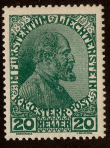 Liechtenstein Scott 10 Mint never hinged.