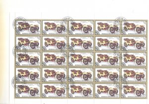 Mongolia #1554B Stutz Bearcat Sheet (25 stamps) used antique car