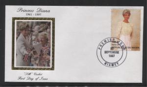 STAMP STATION PERTH Niger #944-5 CTO FDC Princess Diana Silk Cachet