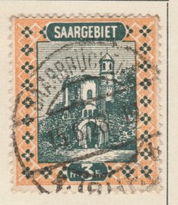 Germany Saar 1922 3fr used stamp a27p4f21681 