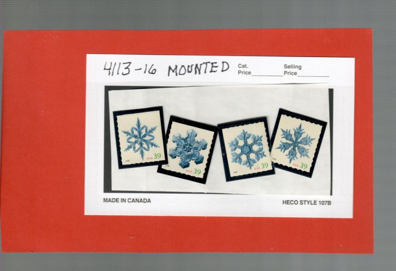 4113-16SnowFlake SINGLES  39¢   MNH