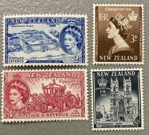 New Zealand 1953 #280-3, QE II & State Coach, MNH.