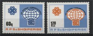 ALBANIA  THE YEARS OF WORLD COMMUNICATION 1983  NH SET