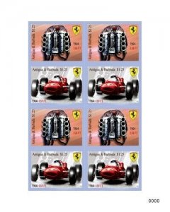 Antigua 2010 - Ferrari Sheet of 8 - MNH